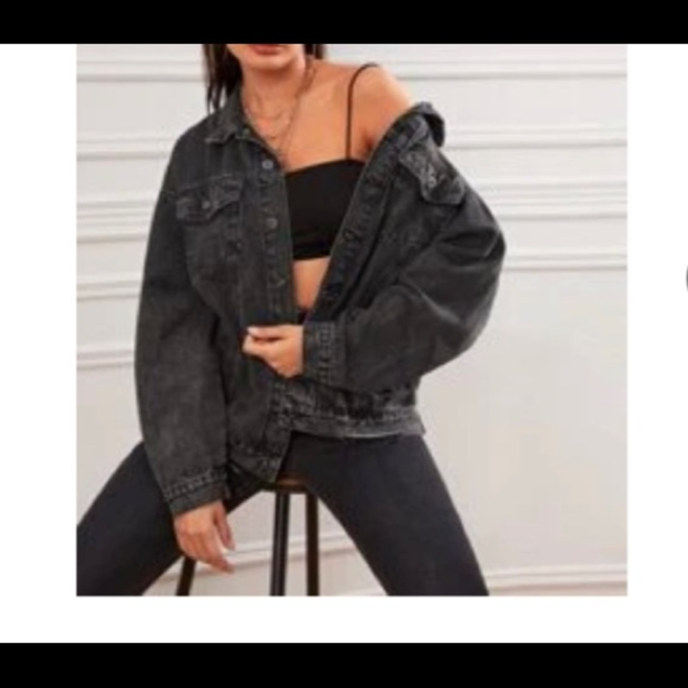 Raw Hem Denim Trucker Jacket SHEIN